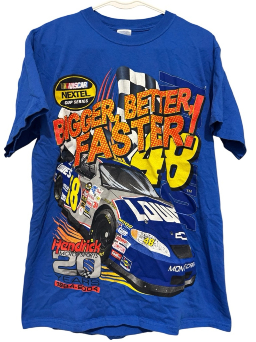 vintage 2004 Jimmie
Johnson NASCAR T-shirt #48 Lowe's car sz M